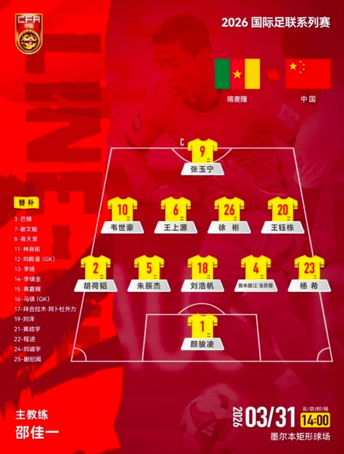 国足身价仅670万欧 喀麦隆4100万欧差距悬