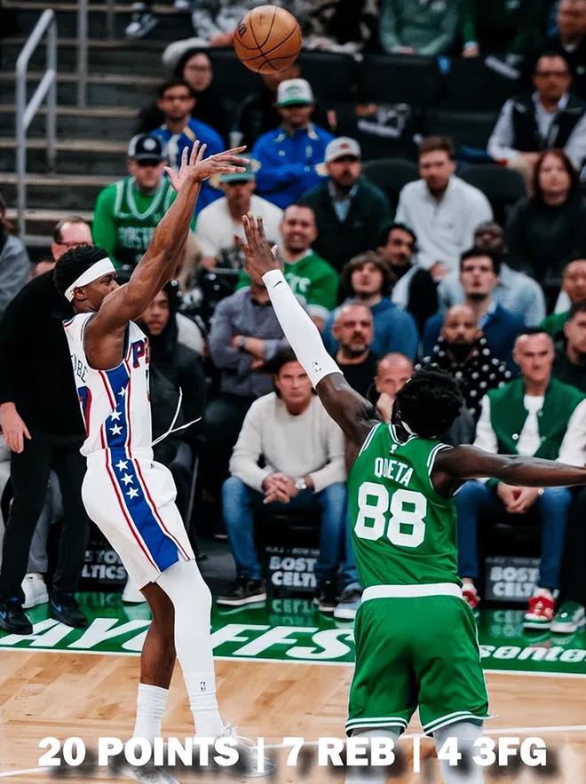 76人爆冷逆转凯尔特人 系列赛1-1平局悬念再起